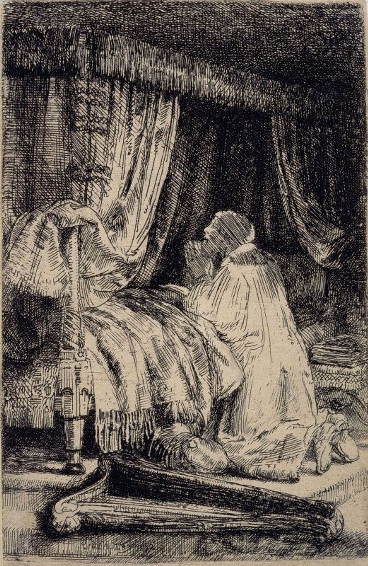 David in Prayer by Rembrandt van Rijn