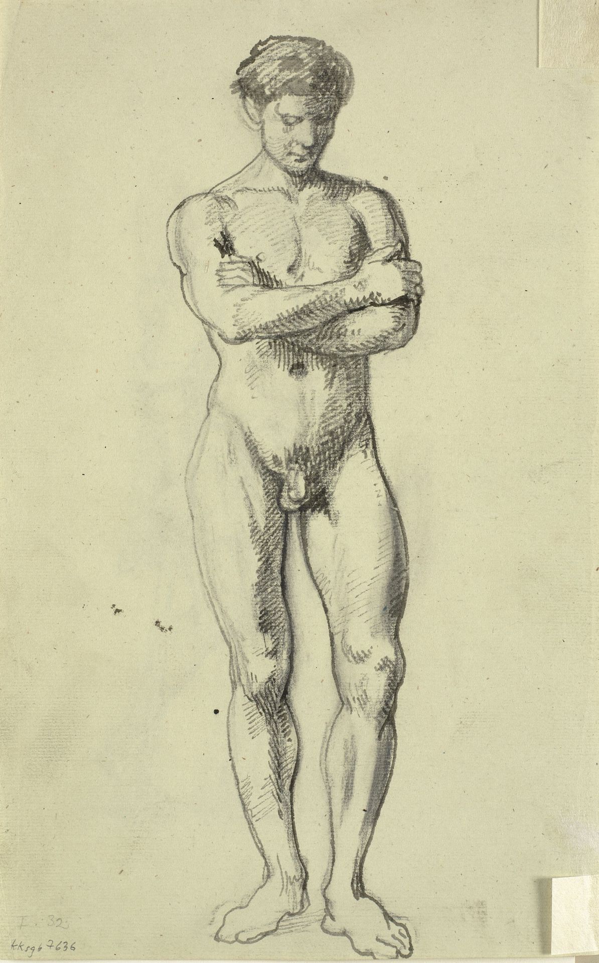 Stående mandlig model by Wilhelm Marstrand