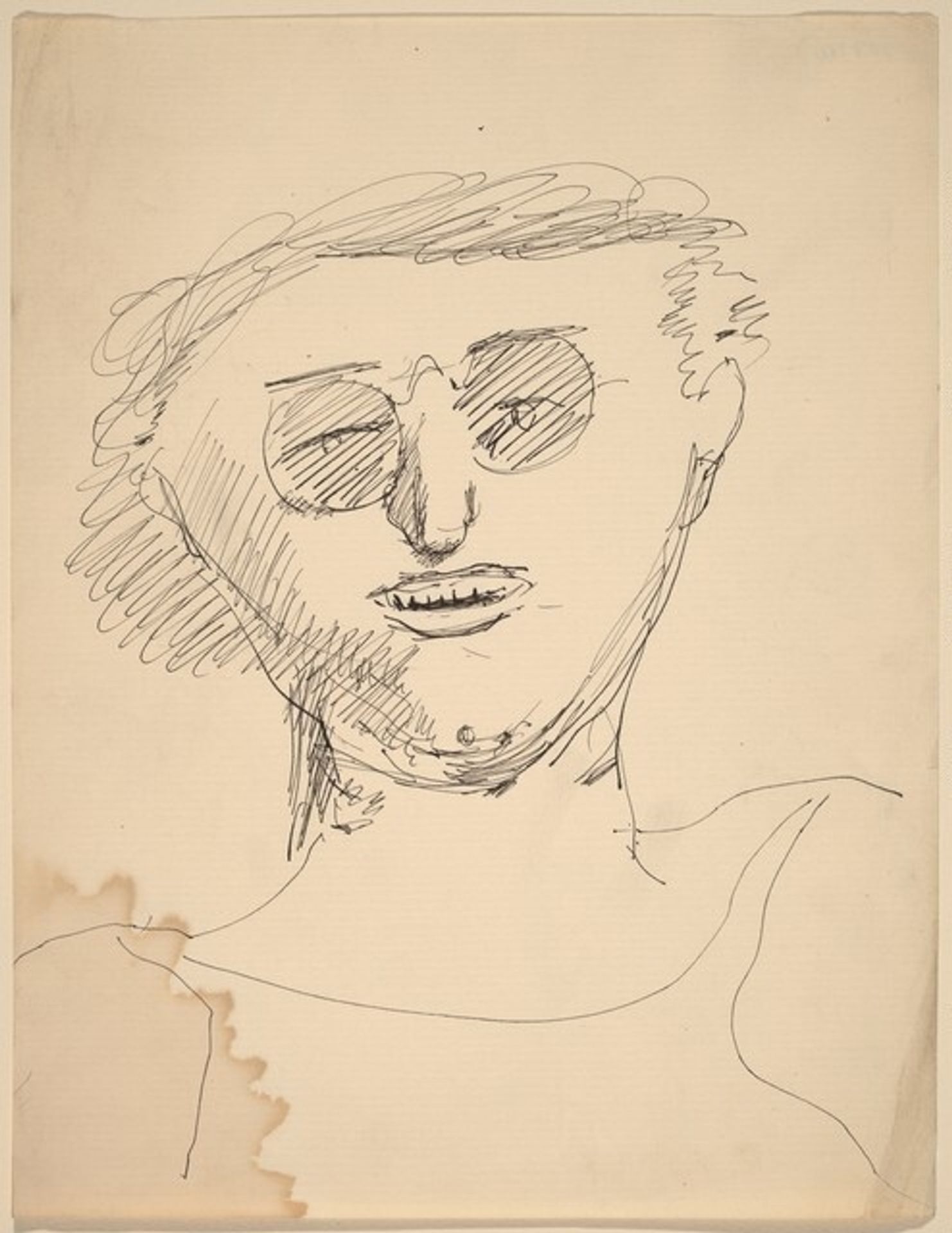 Head and Shoulders of a Figure Wearing Eyeglasses by Mark Rothko