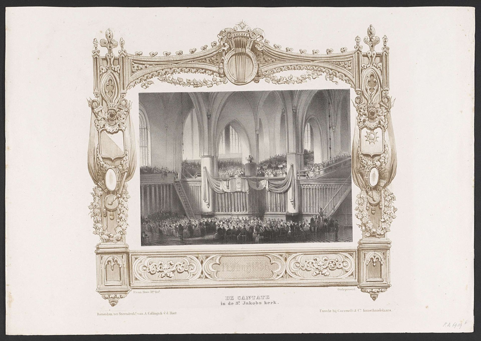 Optocht met een boekdrukkerij, 1836 by Huib van Hove Bz