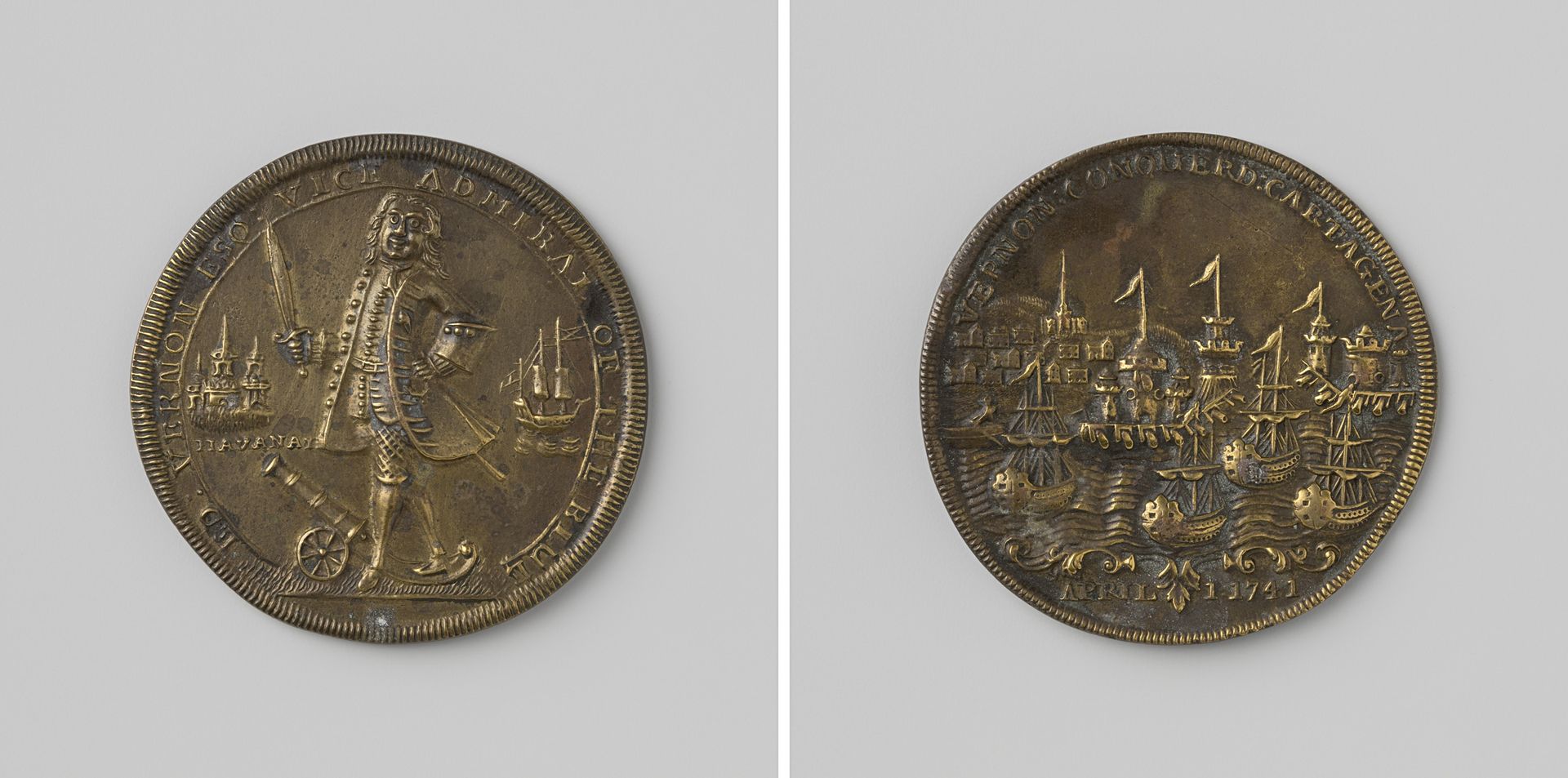 Inname van Carthagena door admiraal Vernon by Edward Pinchbeck