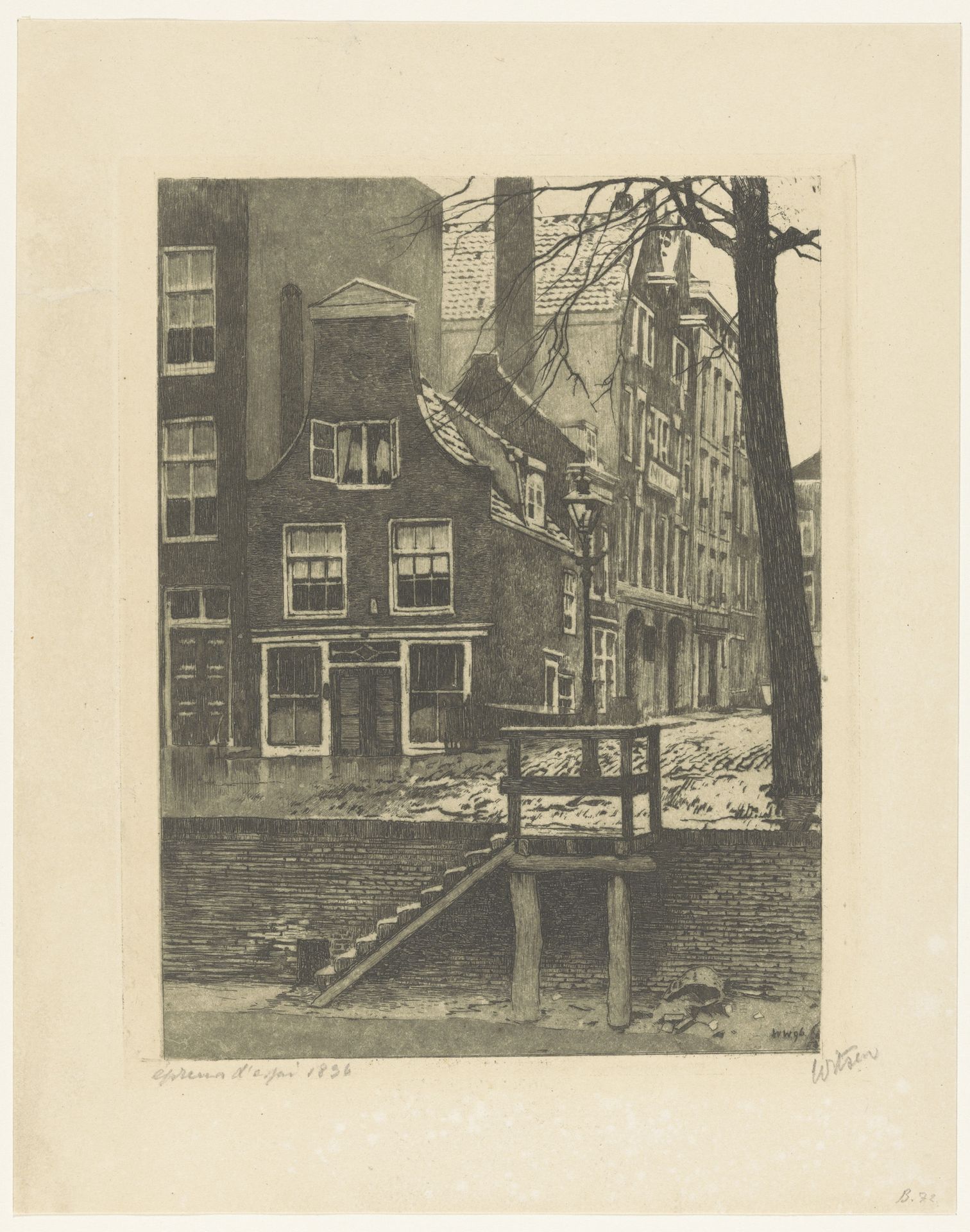 Gezicht op de Bierhaven en de Oranjestraat in Rotterdam by Willem Witsen