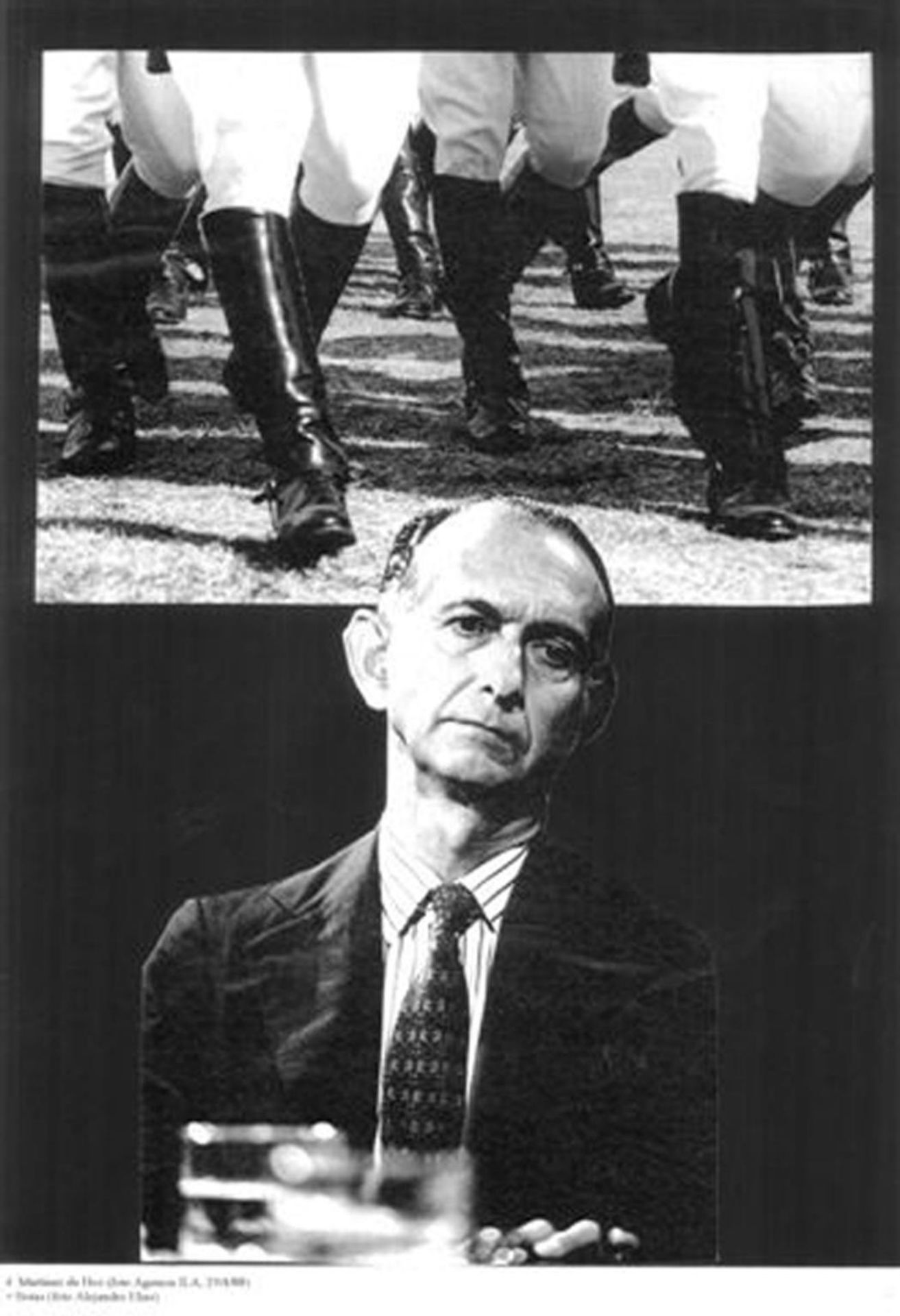 Martínez de Hoz (Photo: ILA Agency, 29/4/88) + Boots (Photo: Alejandro Elías) by  León Ferrari