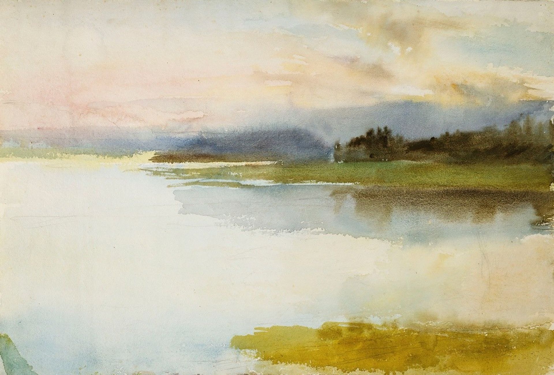 Seashore in the Evening ; Landscape, Evening by Albert Edelfelt