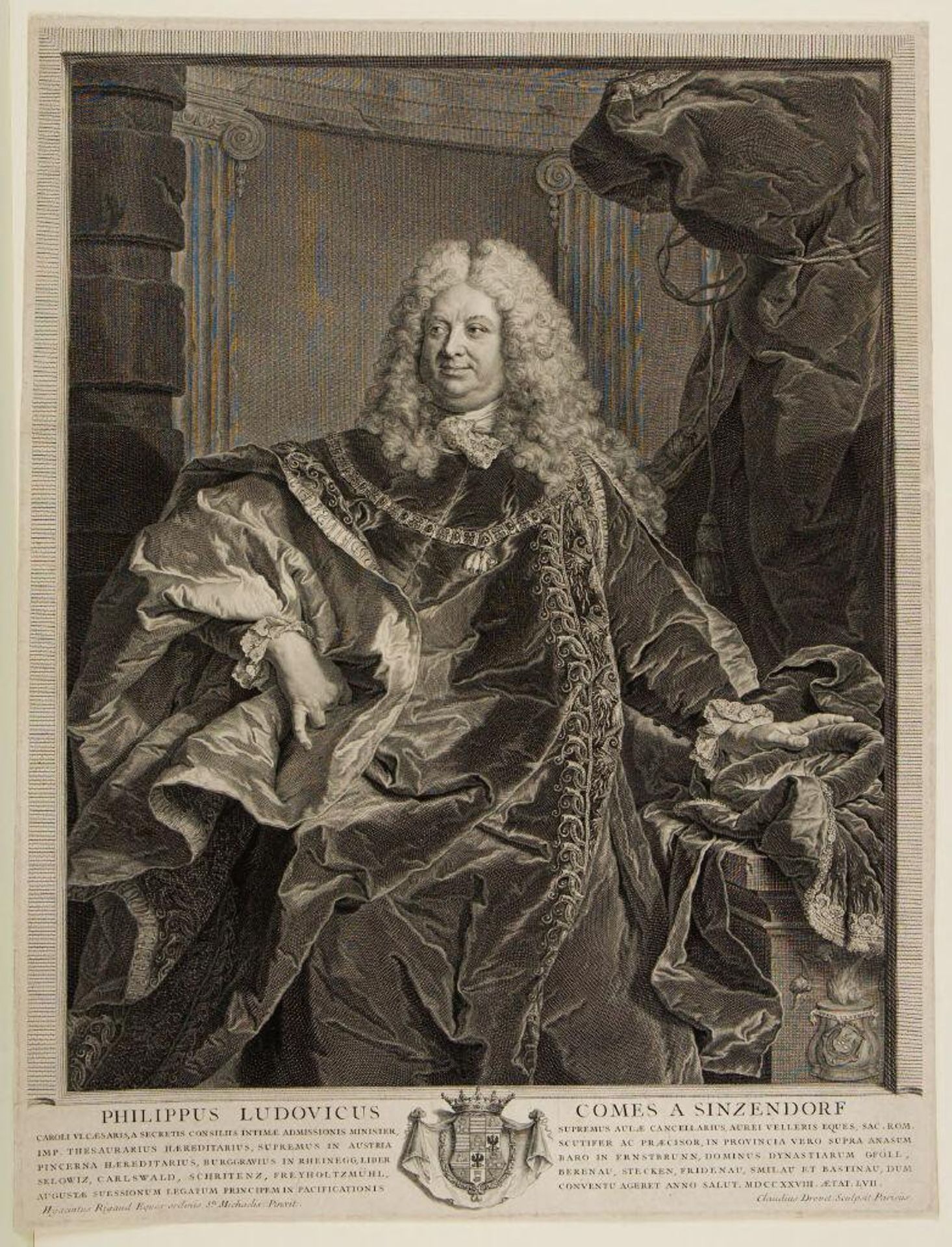 Cardinal Philipp Ludwig von Sinzendorf by Claude Drevet