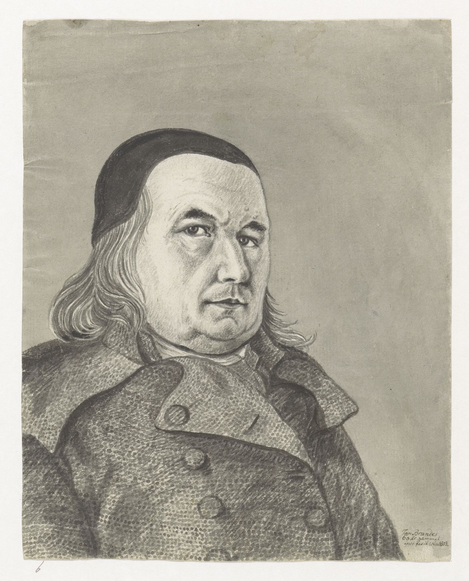 Zelfportret van Jan Brandes 1803 by Jan Brandes