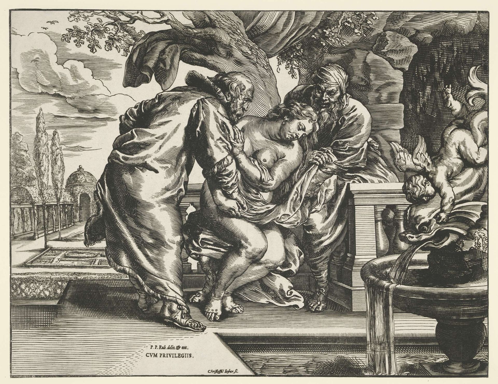 Susanna en de ouderlingen by Christoffel Jegher