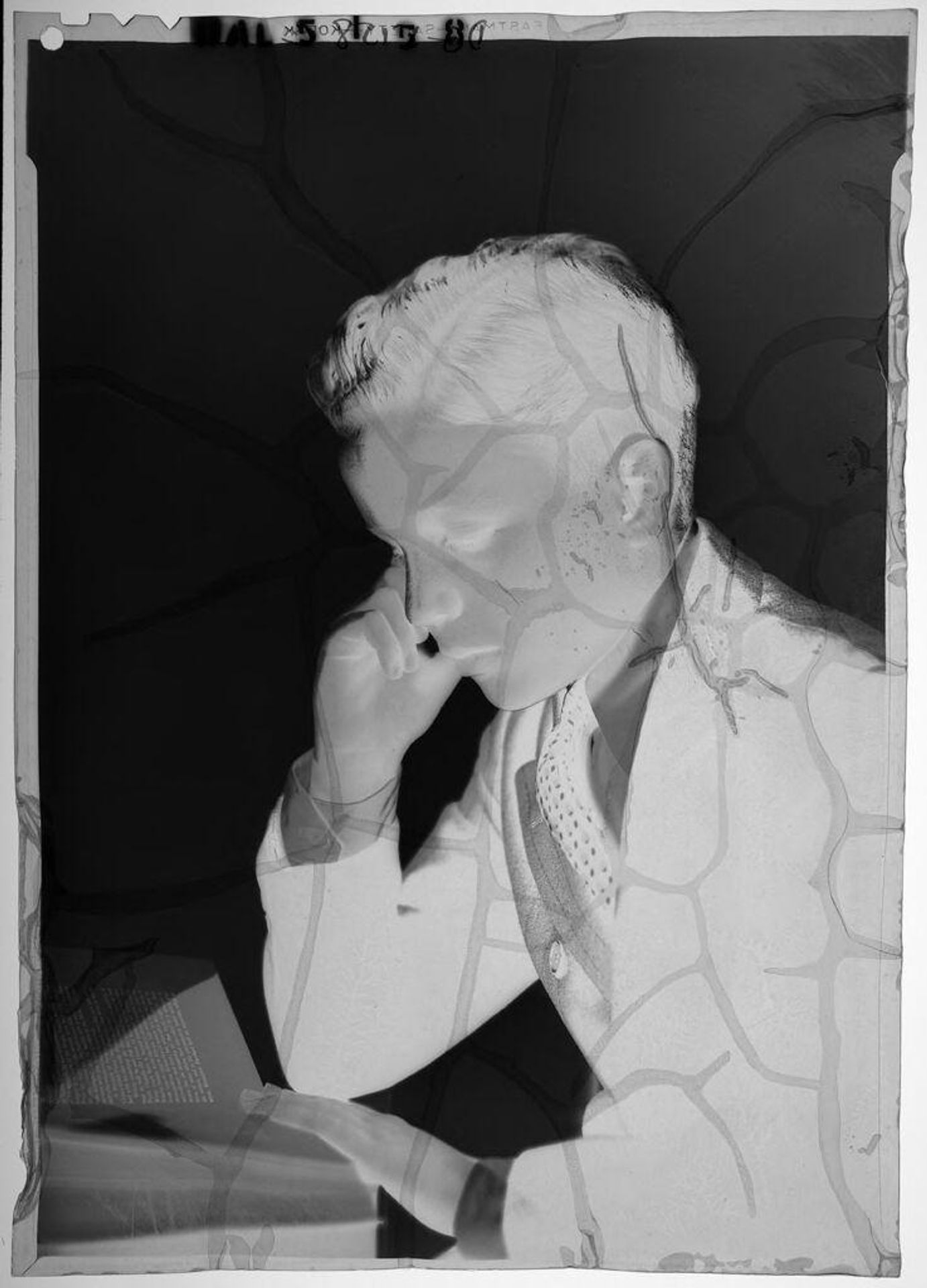 Untitled (portrait of young man in suit, reading book) by Paul Gittings