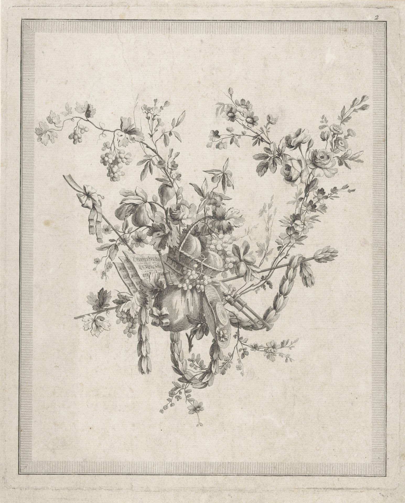 Trofee met thyrsus en doedelzak by Pierre Gabriel Berthault
