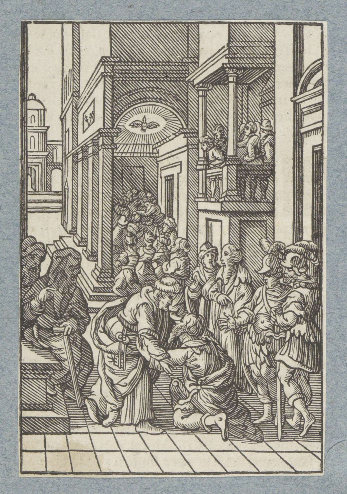 Cornelius knielt voor Petrus by Christoffel van (II) Sichem