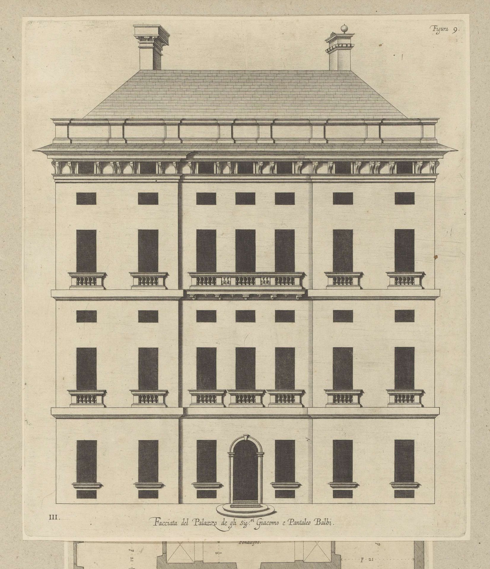 Opstand van de façade van het Palazzo Balbi-Senarega te Genua by Nicolaes Ryckmans