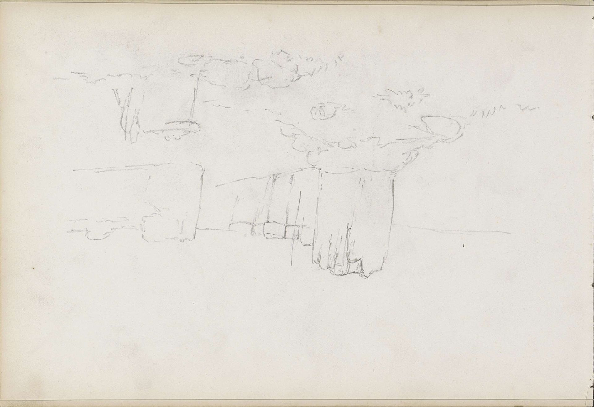 Landschap, mogelijk met bebouwing by George Hendrik Breitner