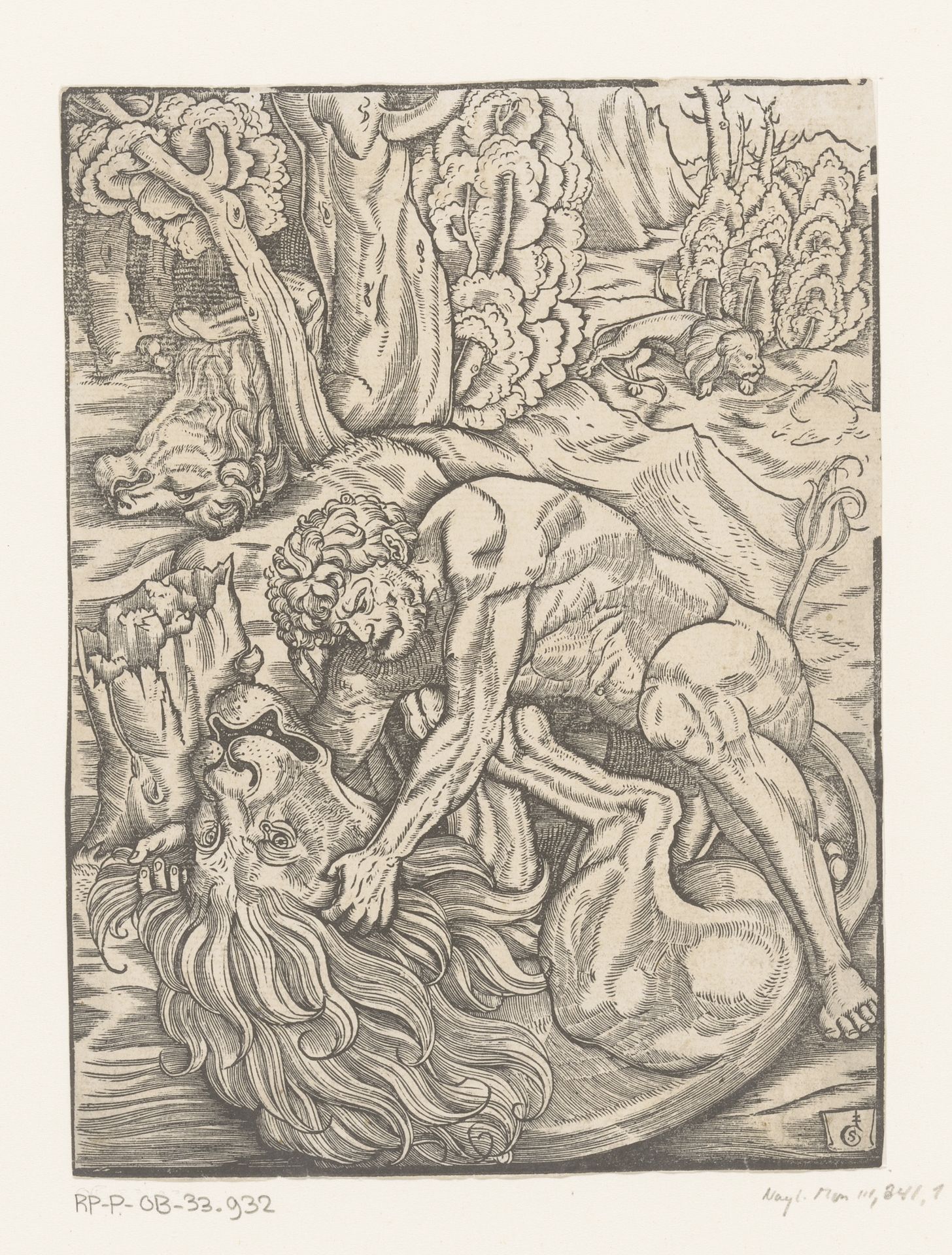 Hercules in gevecht met de Nemeïsche leeuw by Gabriel Salmon