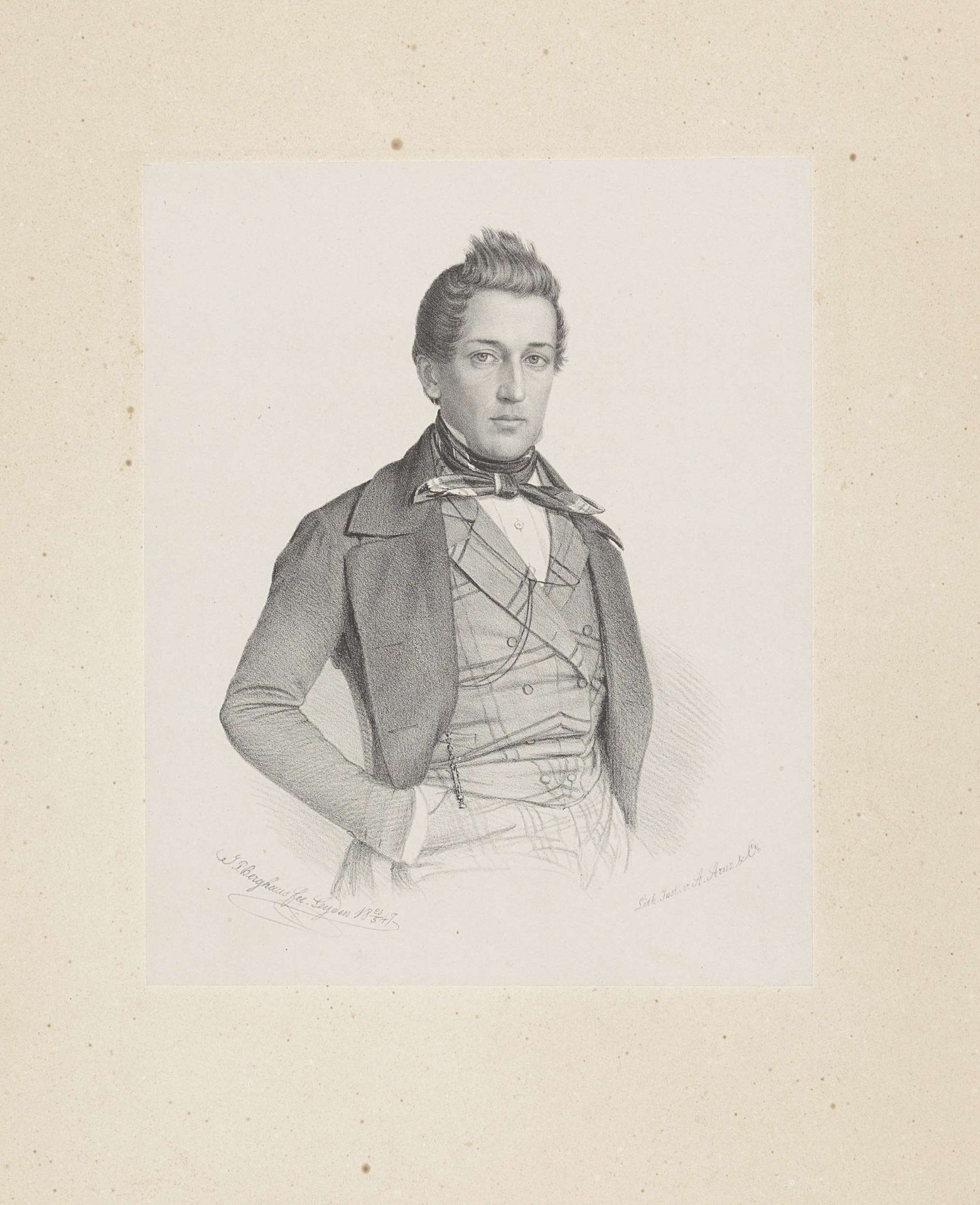 Portret van L. J. Delbaere by Johann Peter Berghaus