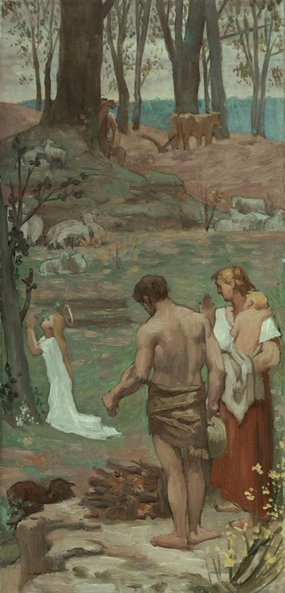 Sainte Geneviève enfant en prière by Pierre Puvis de Chavannes