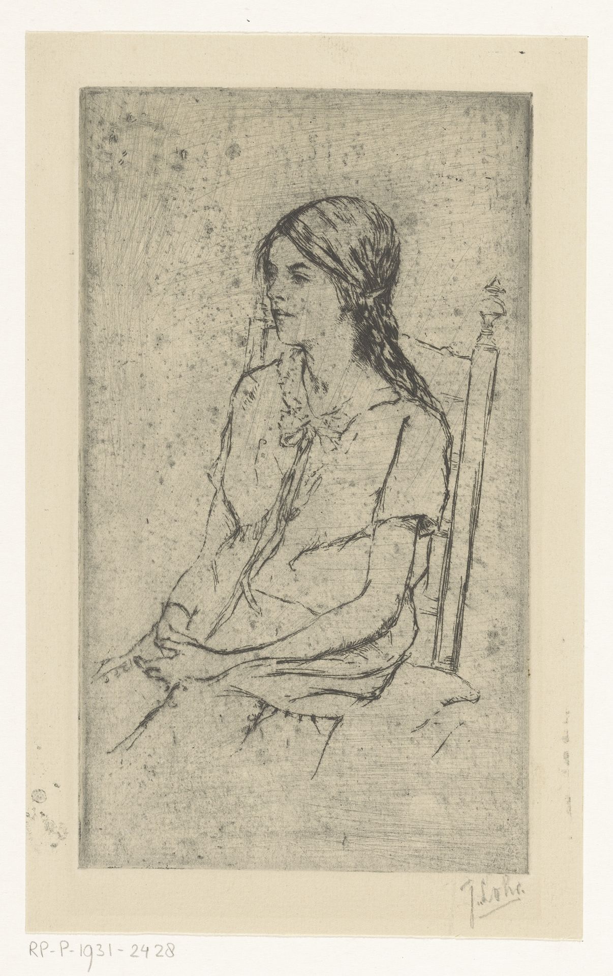 Meisje op stoel by Johannes Löhr