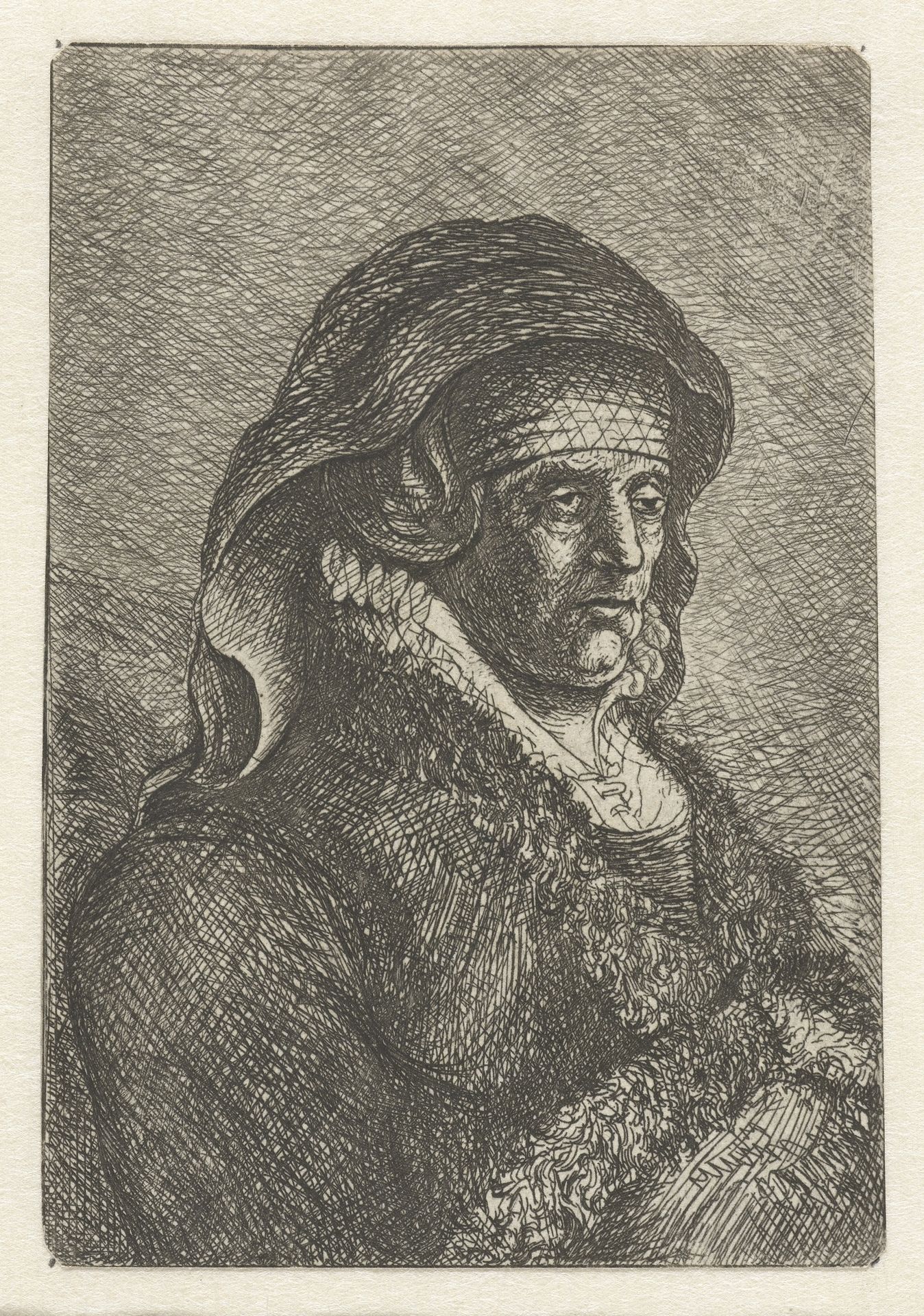 The artist's mother seated at a table, looking right: three quarter length by Anonymous