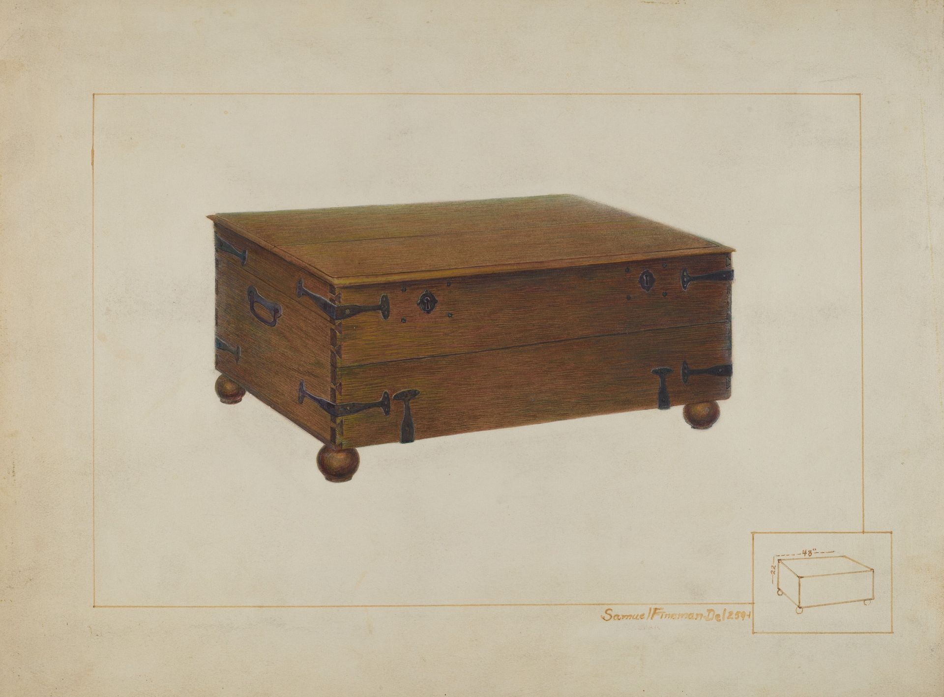 Money Chest in Old Swedes Church by Samuel Fineman