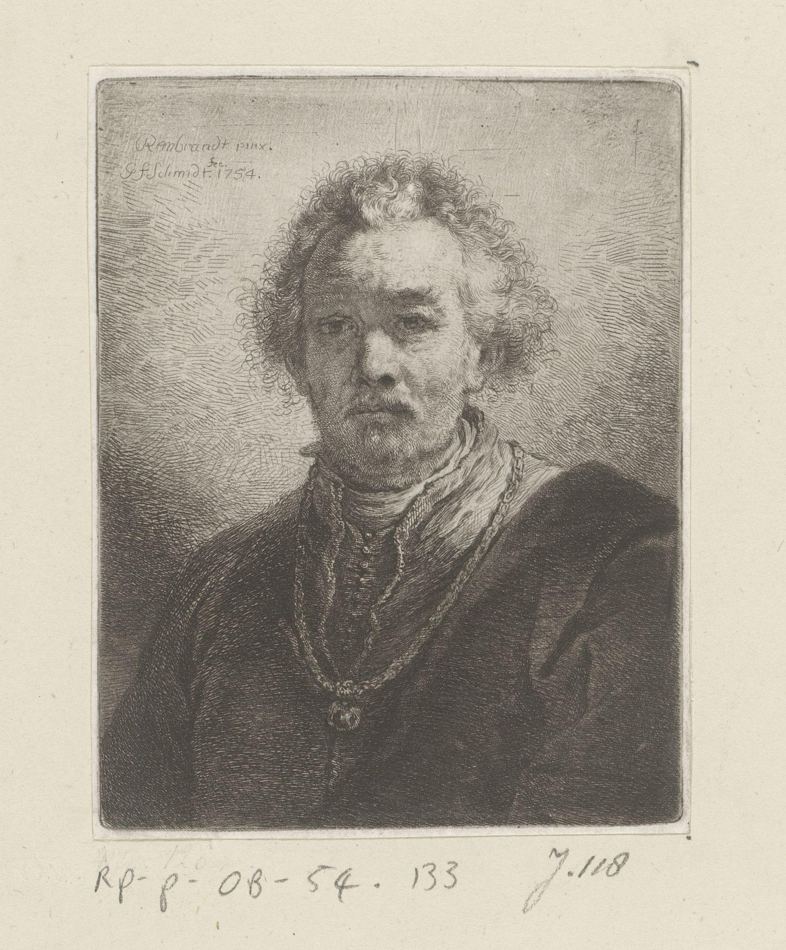 Portret van een onbekende man met ketting by Georg Friedrich Schmidt