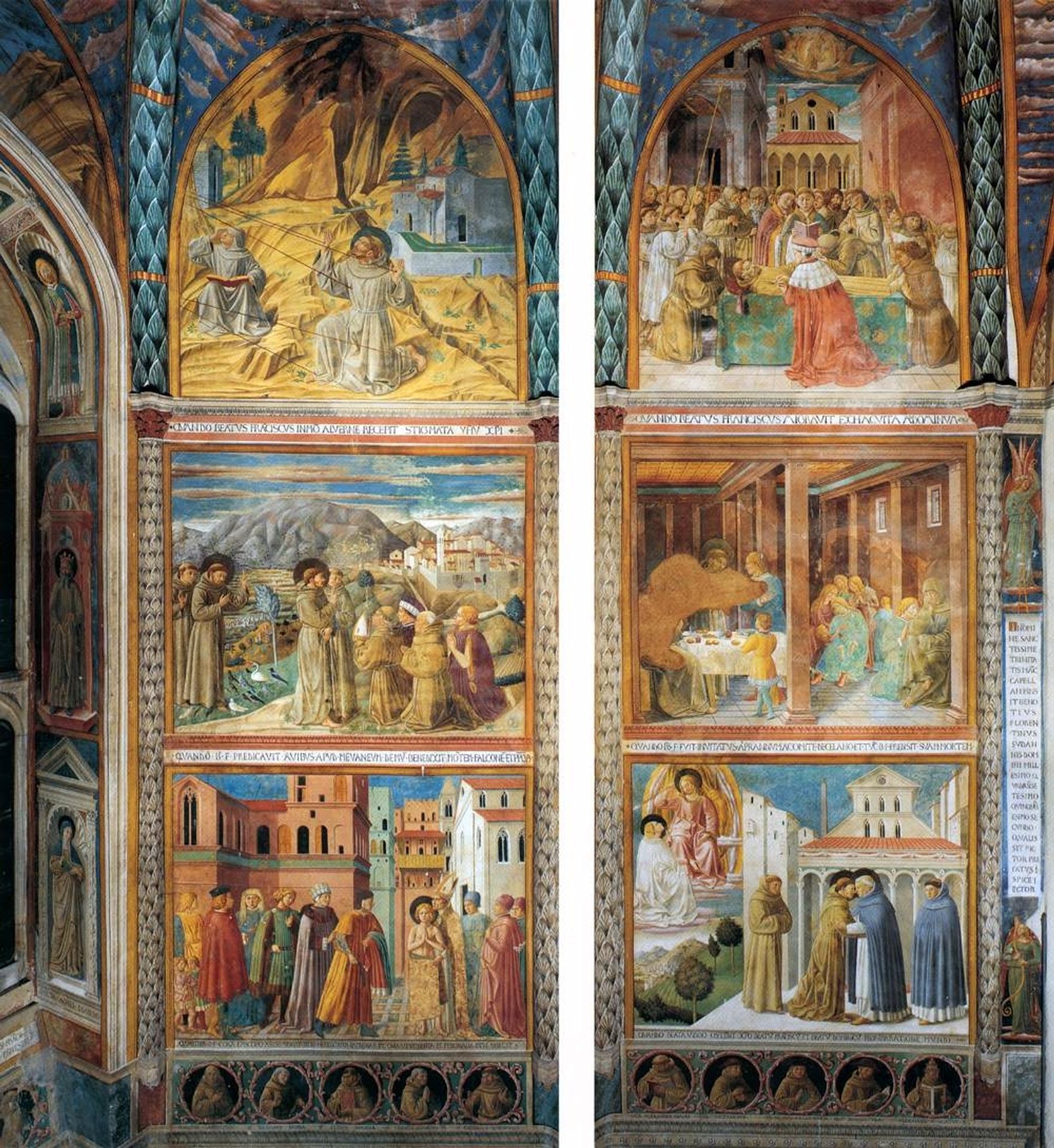 Scenes from the Life of St. Francis (south wall) by Benozzo Gozzoli