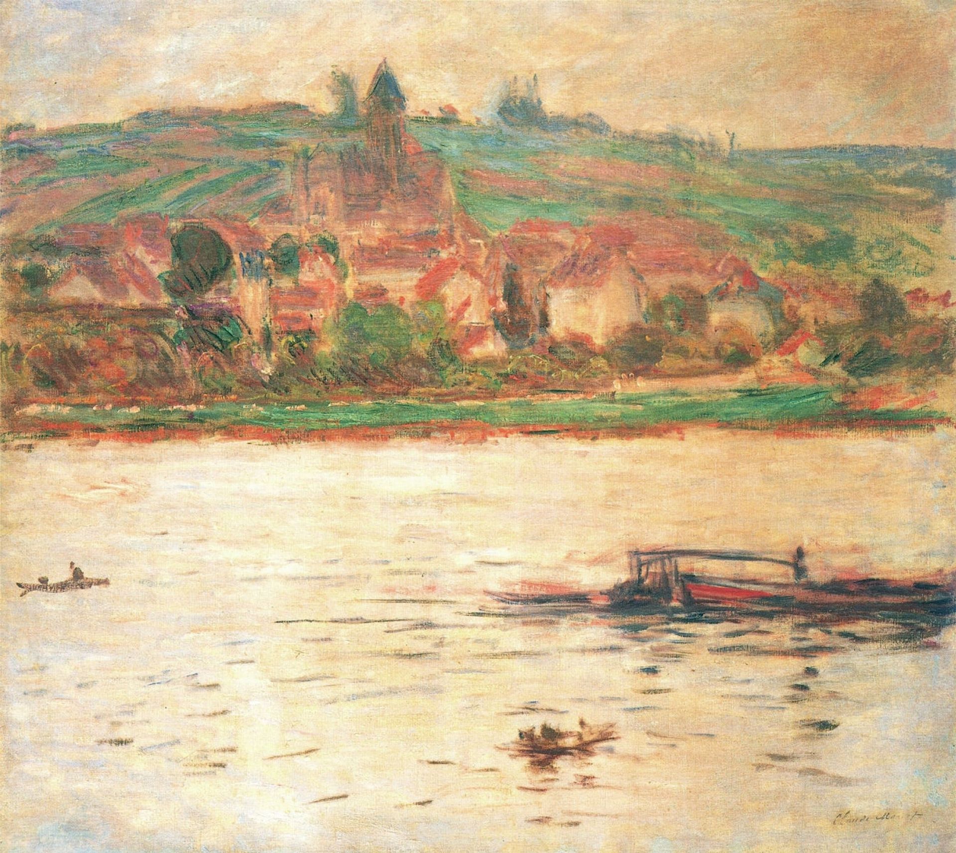 Vetheuil, Barge on the Seine by Claude Monet