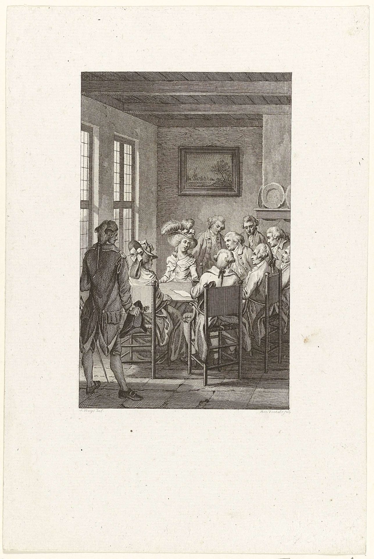 Onderhoud met de prinses te Goejanverwellesluis, 1787 by Reinier Vinkeles