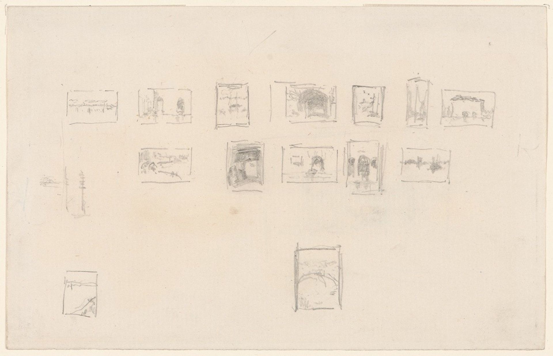 Sketch for the Selection and Arrangement of Whistler’s First Venice Set by James Abbott McNeill Whistler