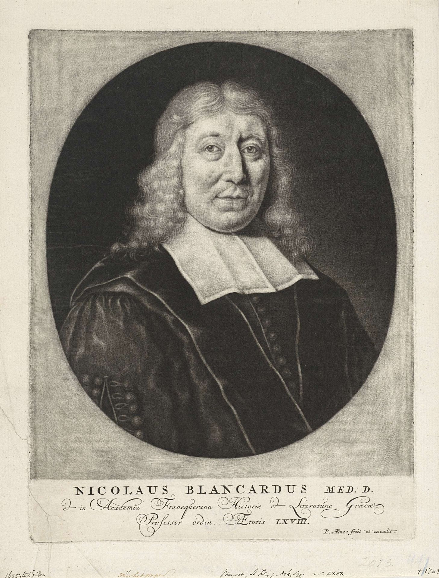 Portret van Nicolaas Blanckaert by Petrus Aeneae