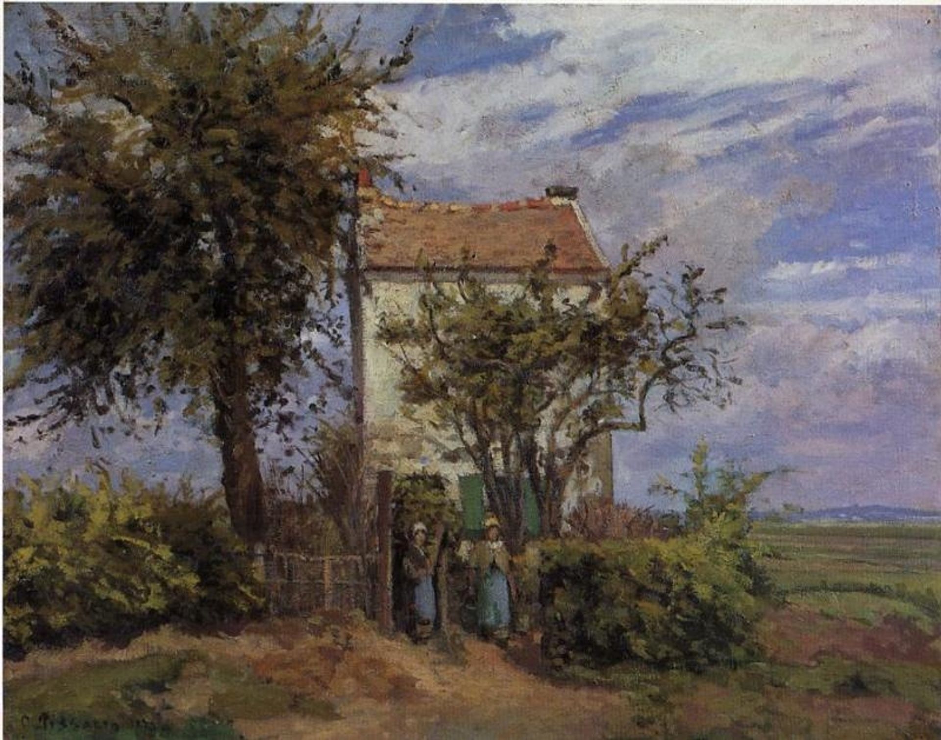 The House in the Fields, Rueil by Camille Pissarro