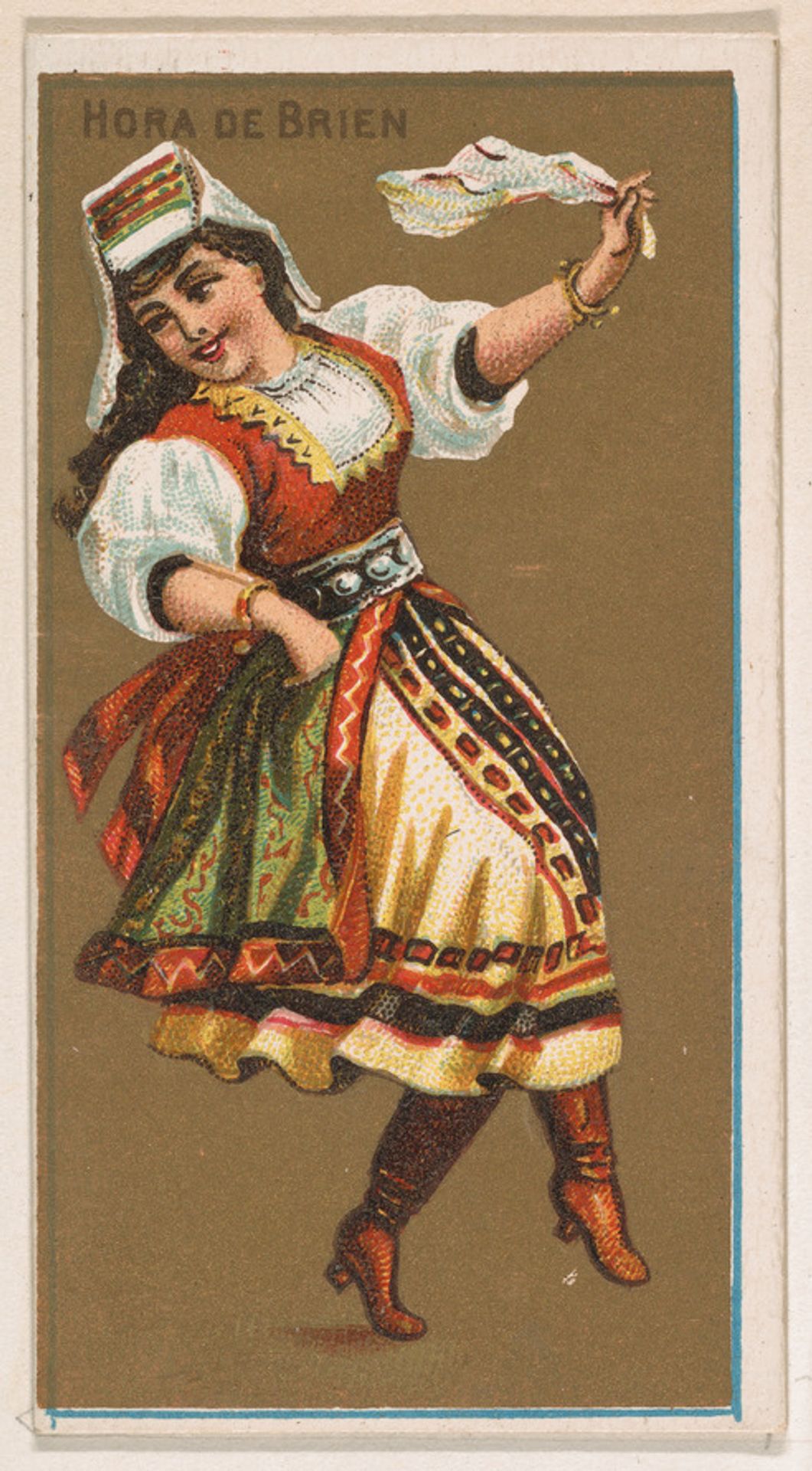 Hora De Brien, from National Dances (N225, Type 1) issued by Kinney Bros. by Kinney Brothers Tobacco Company