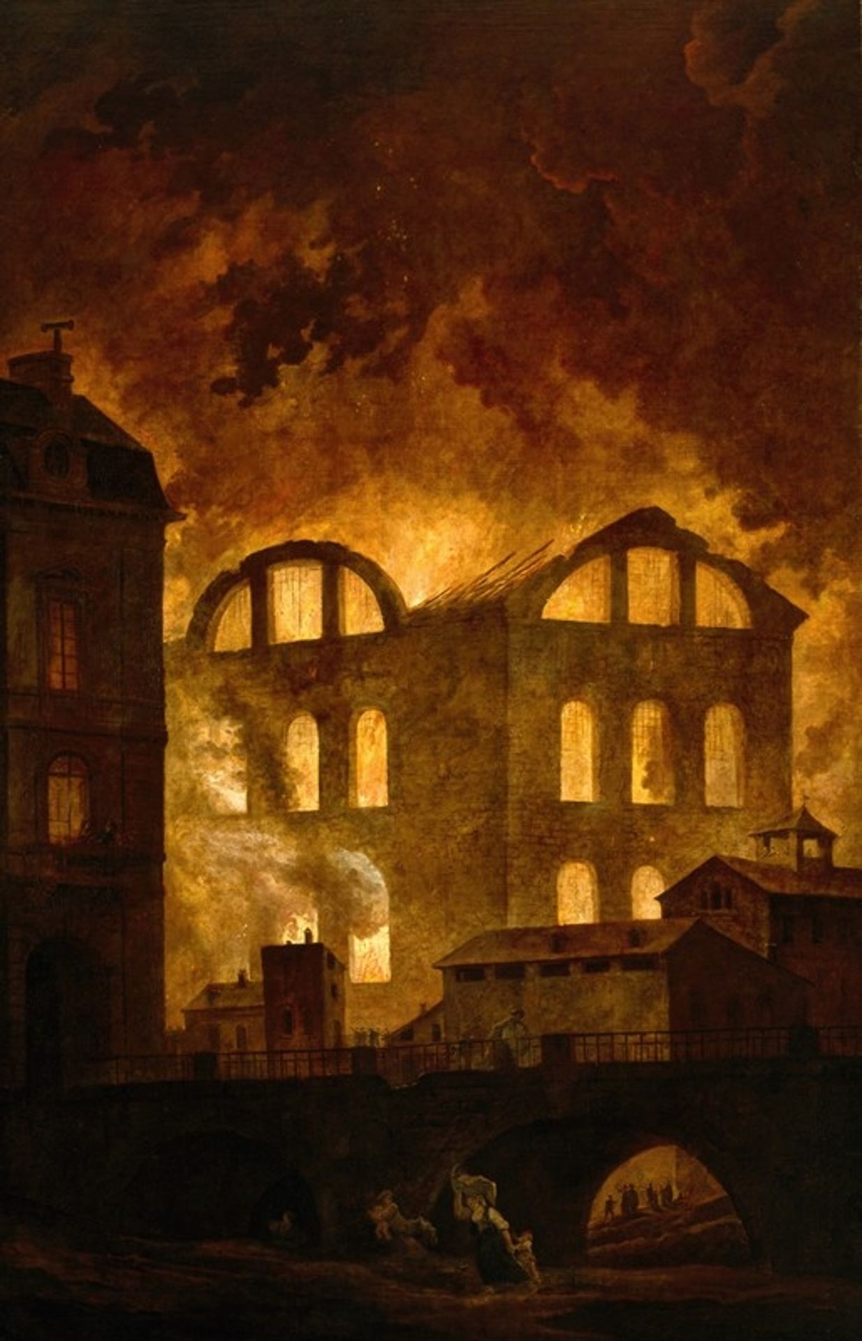 The Fire at the Opera House of the Palais-Royal by Hubert Robert
