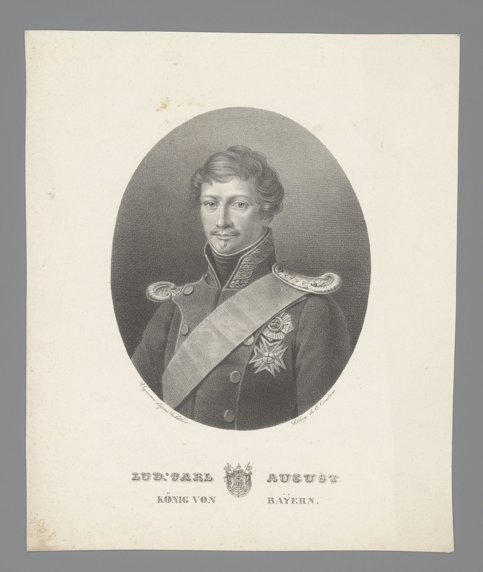Portret van koning Lodewijk I van Beieren by Pierre Roch Vigneron