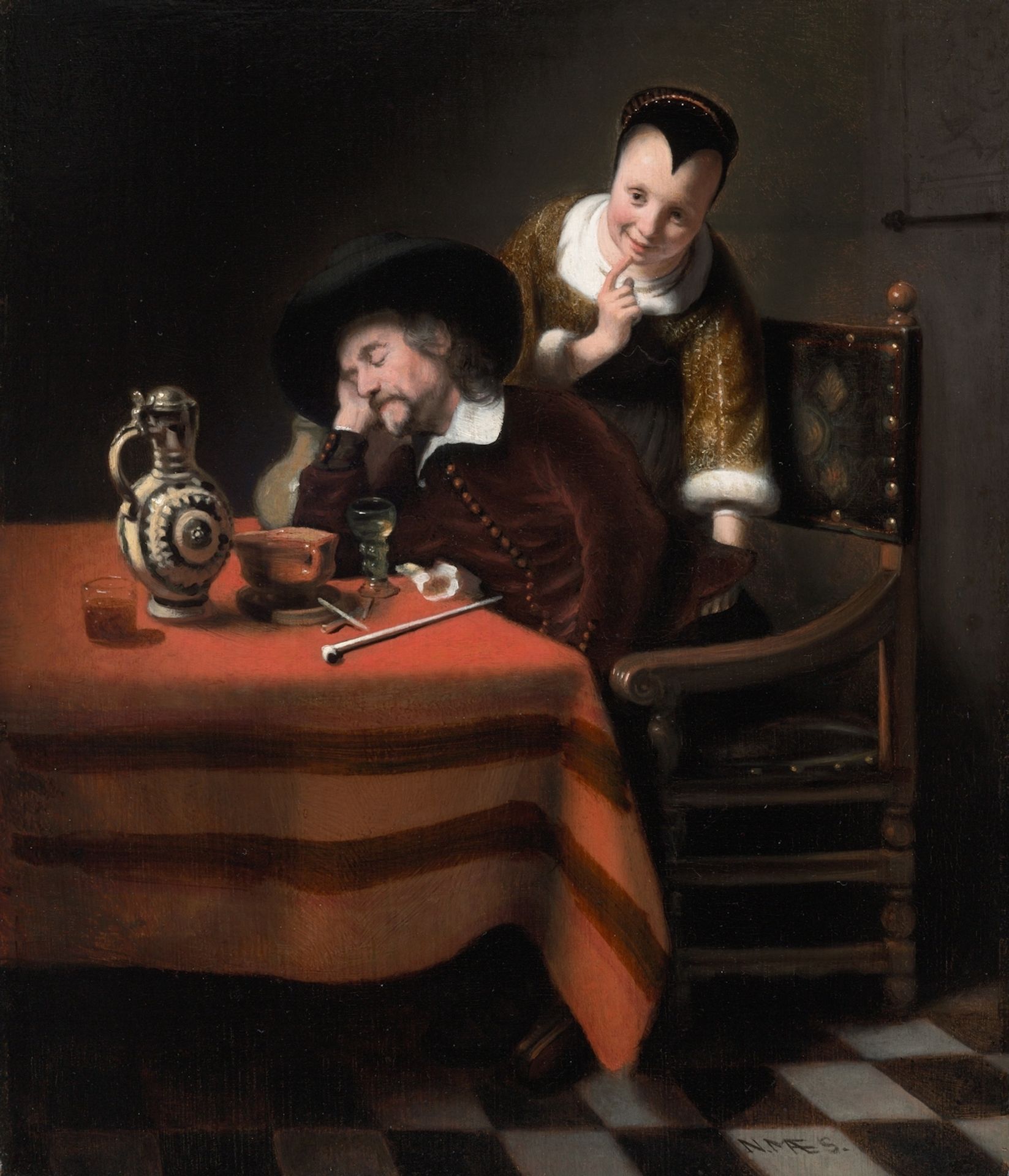 Sleeping Man Having His Pockets Picked by Nicolaes Maes