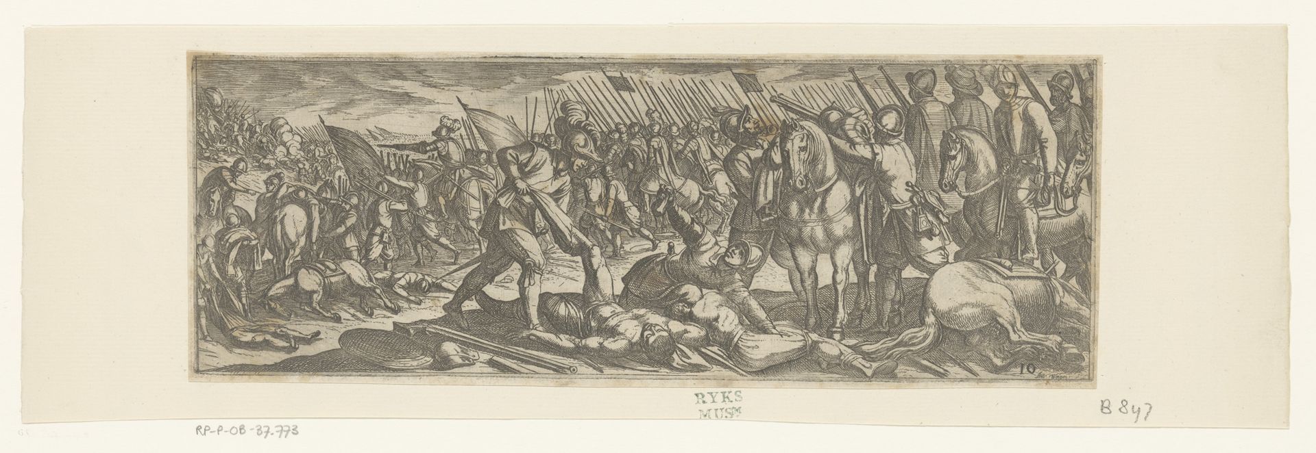 Overwinnende soldaten stelen de bezittingen van de doden by Antonio Tempesta