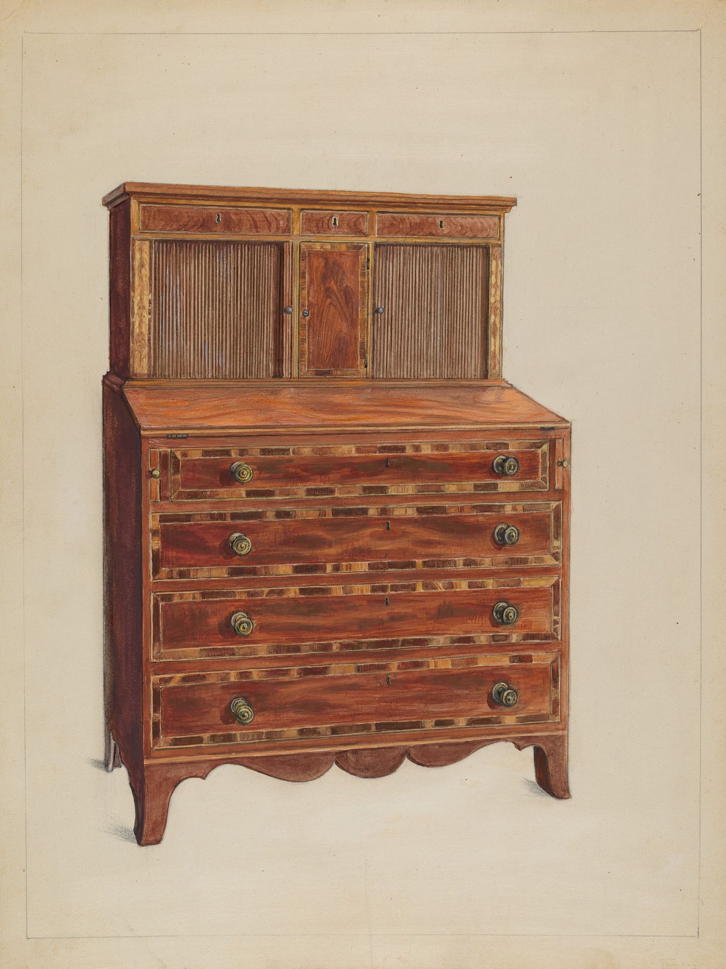Tambour Desk by Bernard Gussow