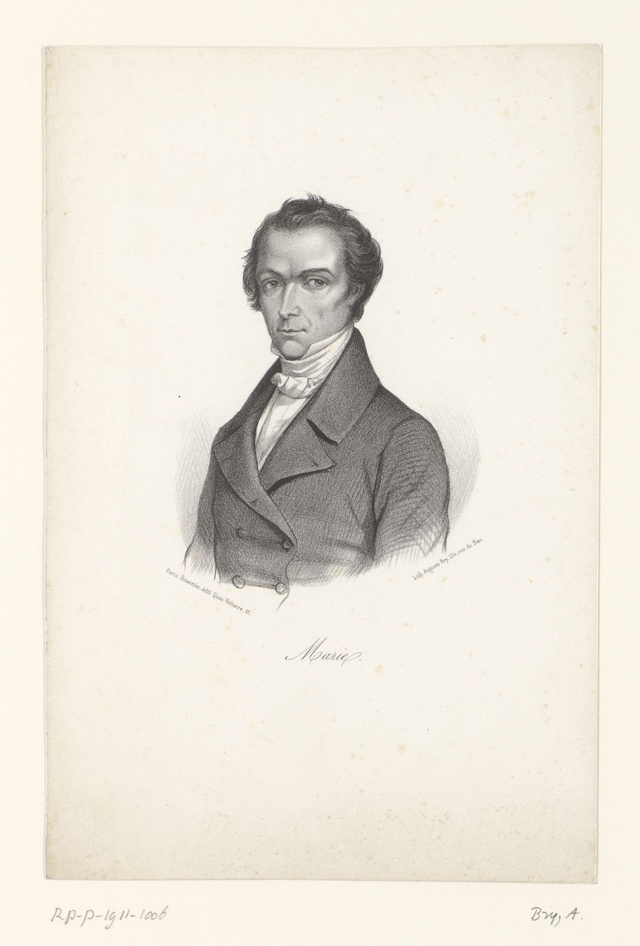 Portret van een onbekende man met de naam Marie by Auguste Bry