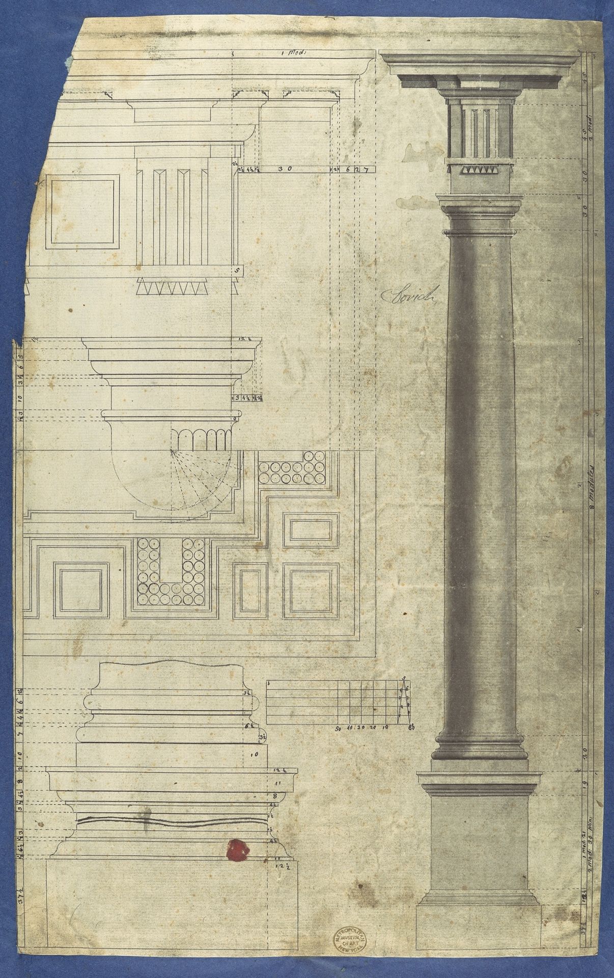 The General Proportion of the Doric Order, in Chippendale Drawings, Vol. I by Thomas Chippendale