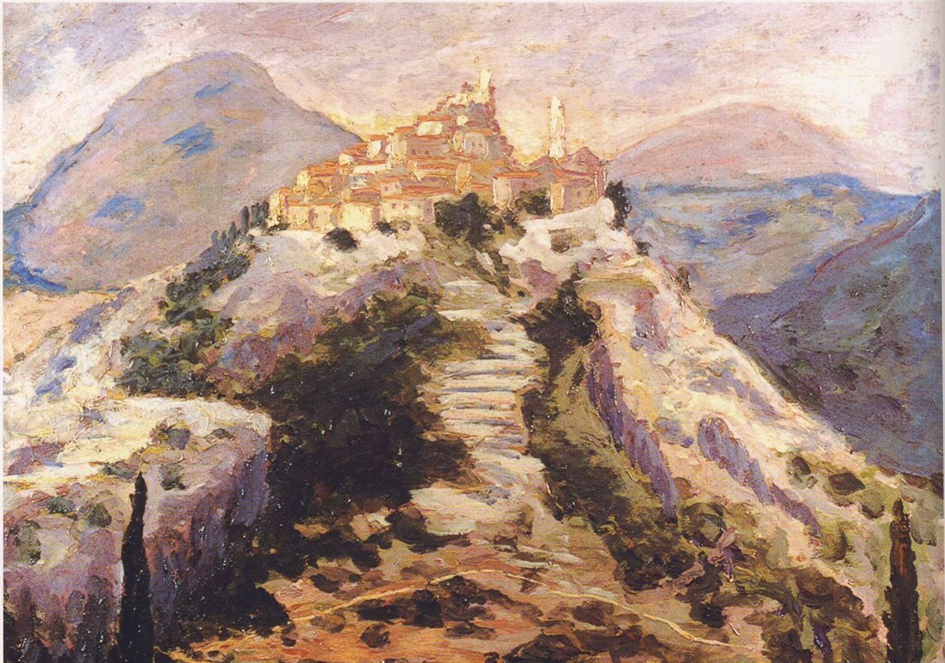 View of Eze in the Alpes-Maritimes by Winston Churchill