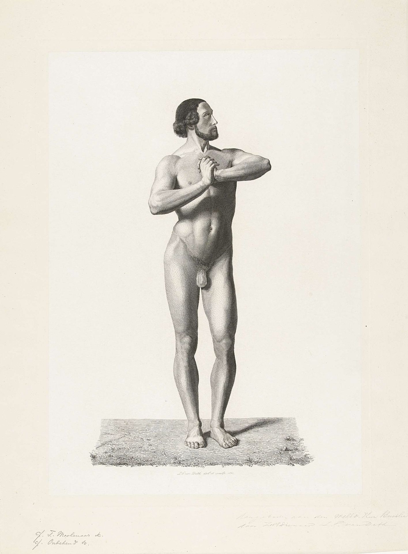 Staand mannelijk naakt by Lubertus Teunis van Deth