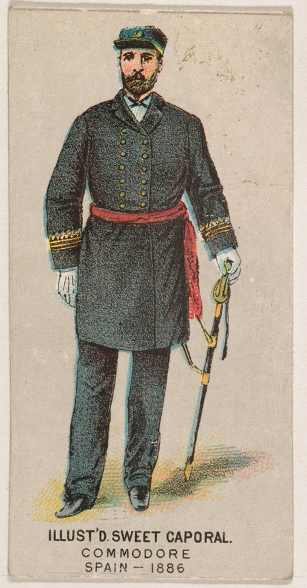 Commodore, Spain, 1886, from the Military Series (N224) issued by Kinney Tobacco Company to promote Sweet Caporal Cigarettes by Kinney Brothers Tobacco Company