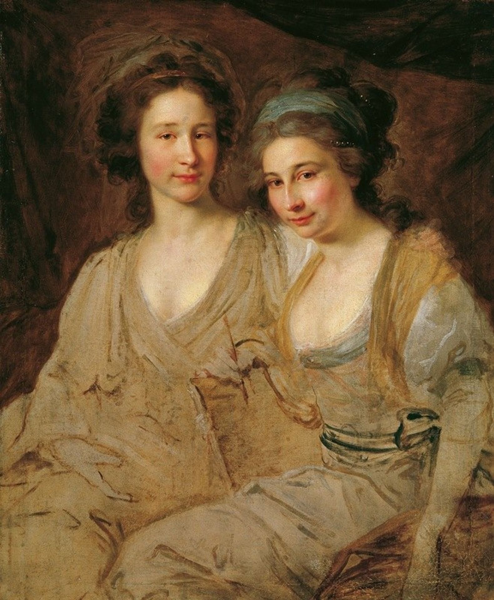 Die Gräfinnen Caroline und Zoë Thomatis by Johann Baptist von Lampi the Elder