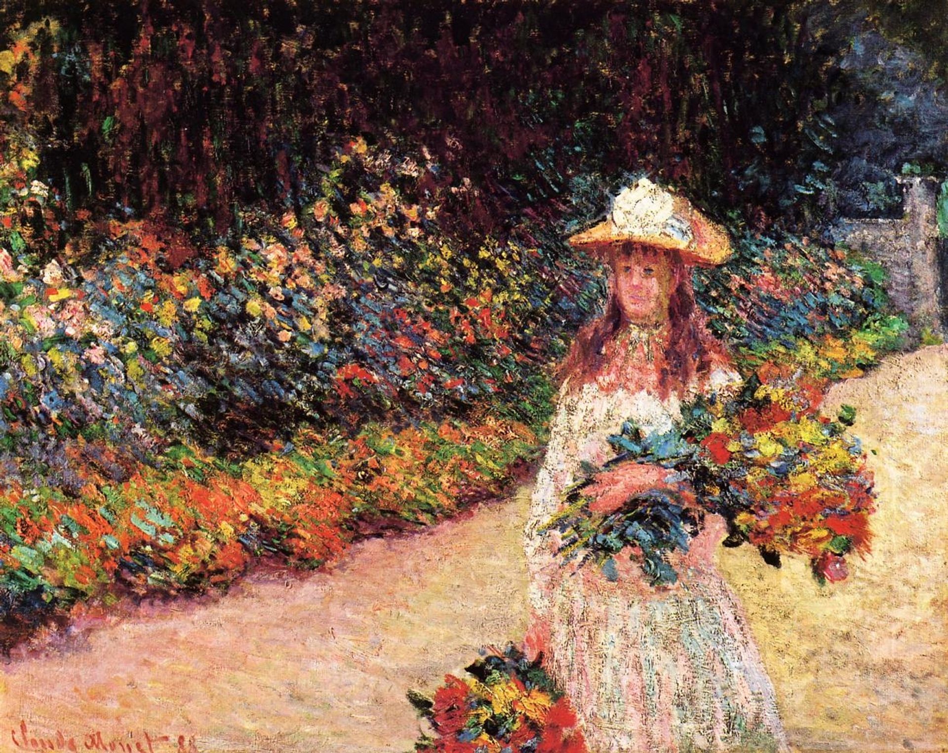 Young Girl in the Garden at Giverny by Claude Monet