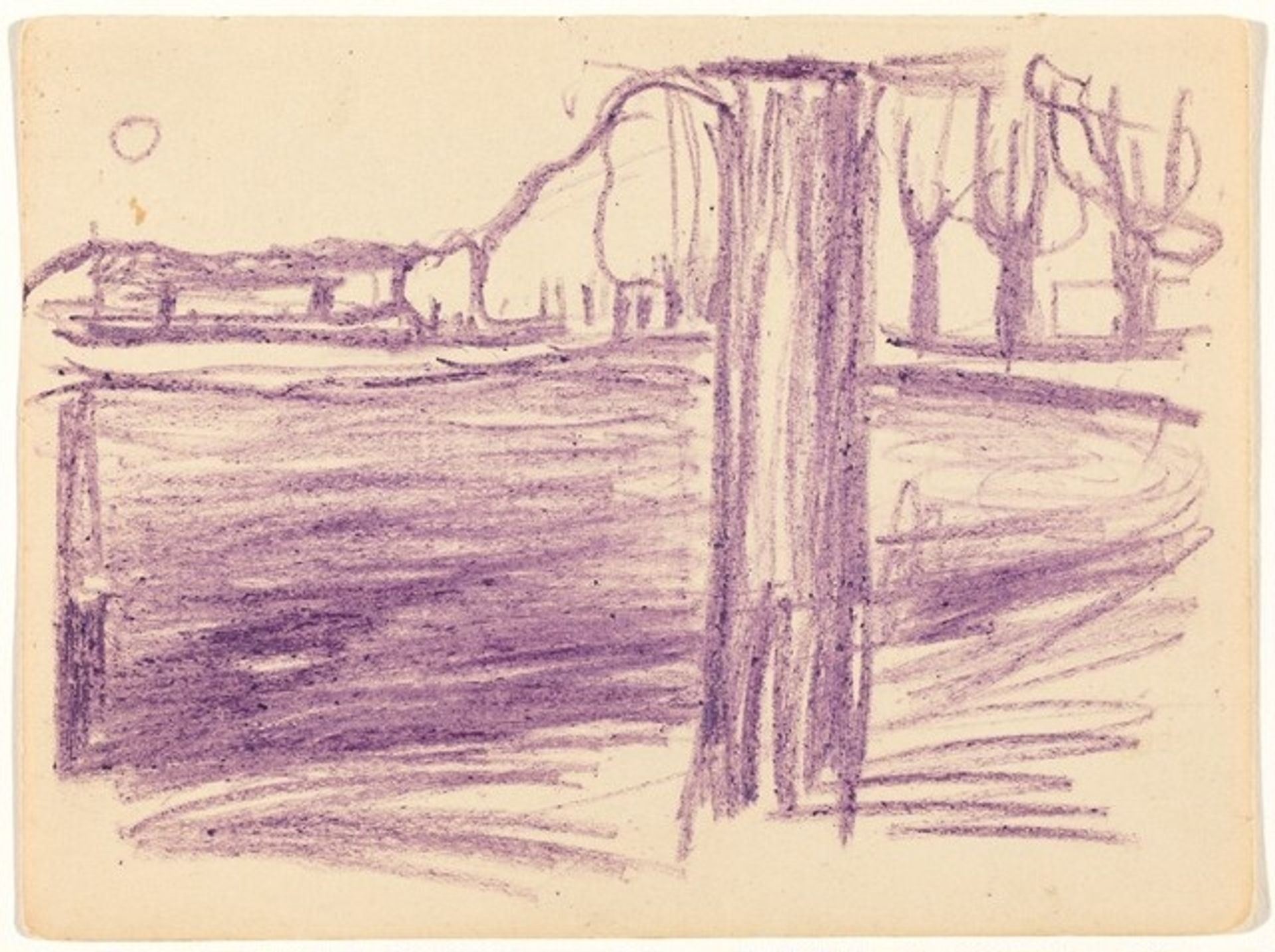 Landscape with Tree Trunk by Edvard Munch