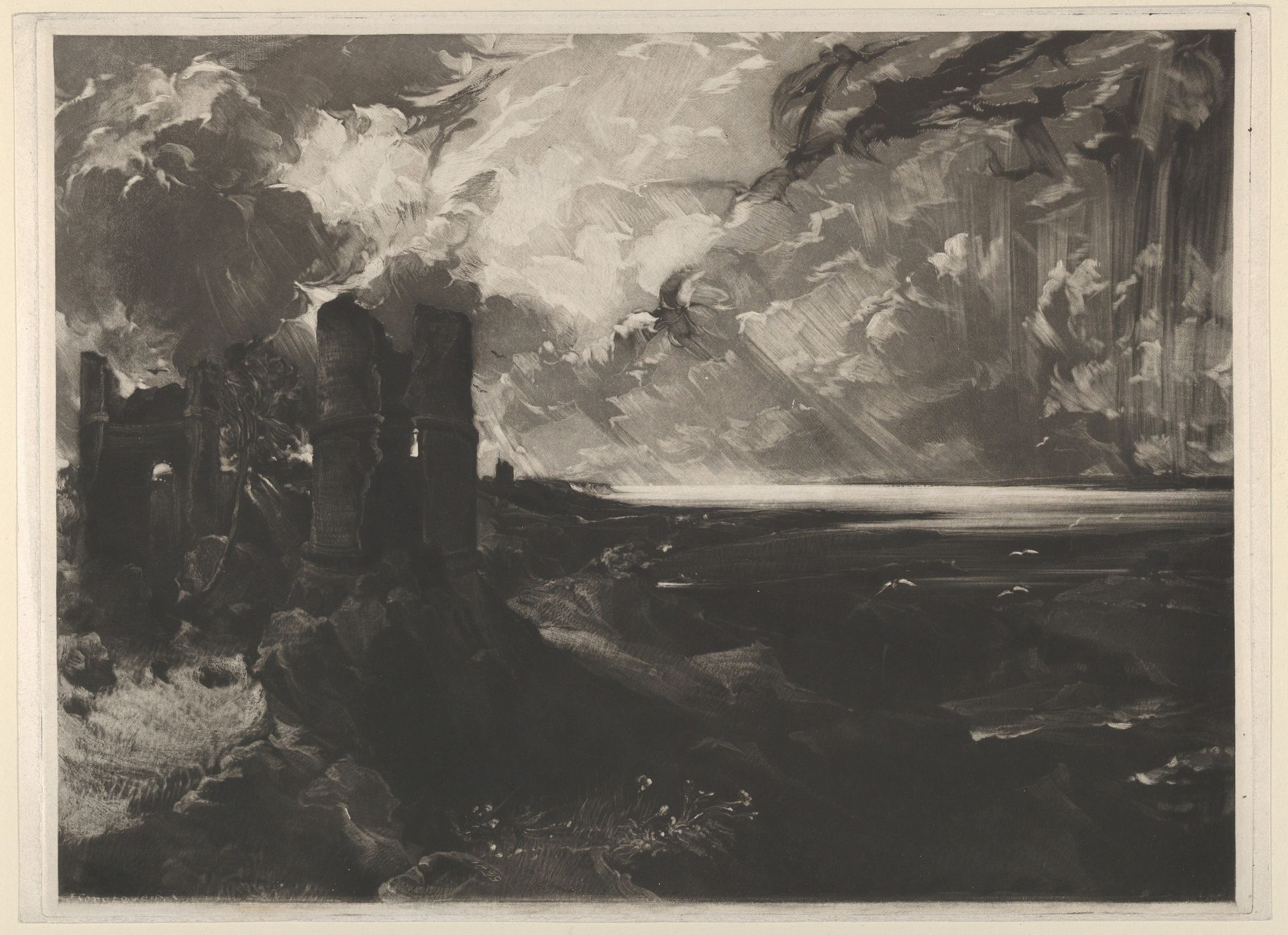 Hadleigh Castle: Large Plate by David Lucas