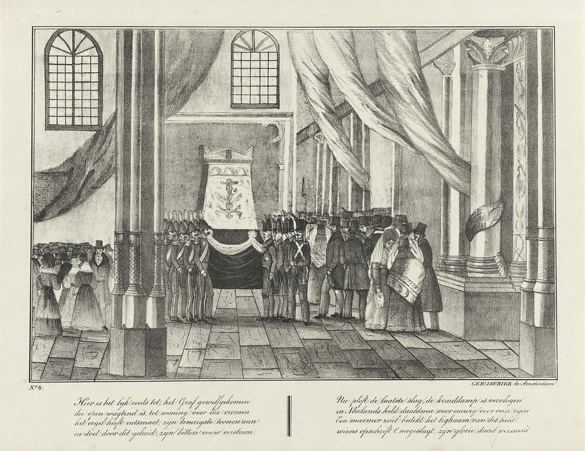 Begrafenis van Jan van Speijk in de Nieuwe Kerk, 1832 by Anonymous