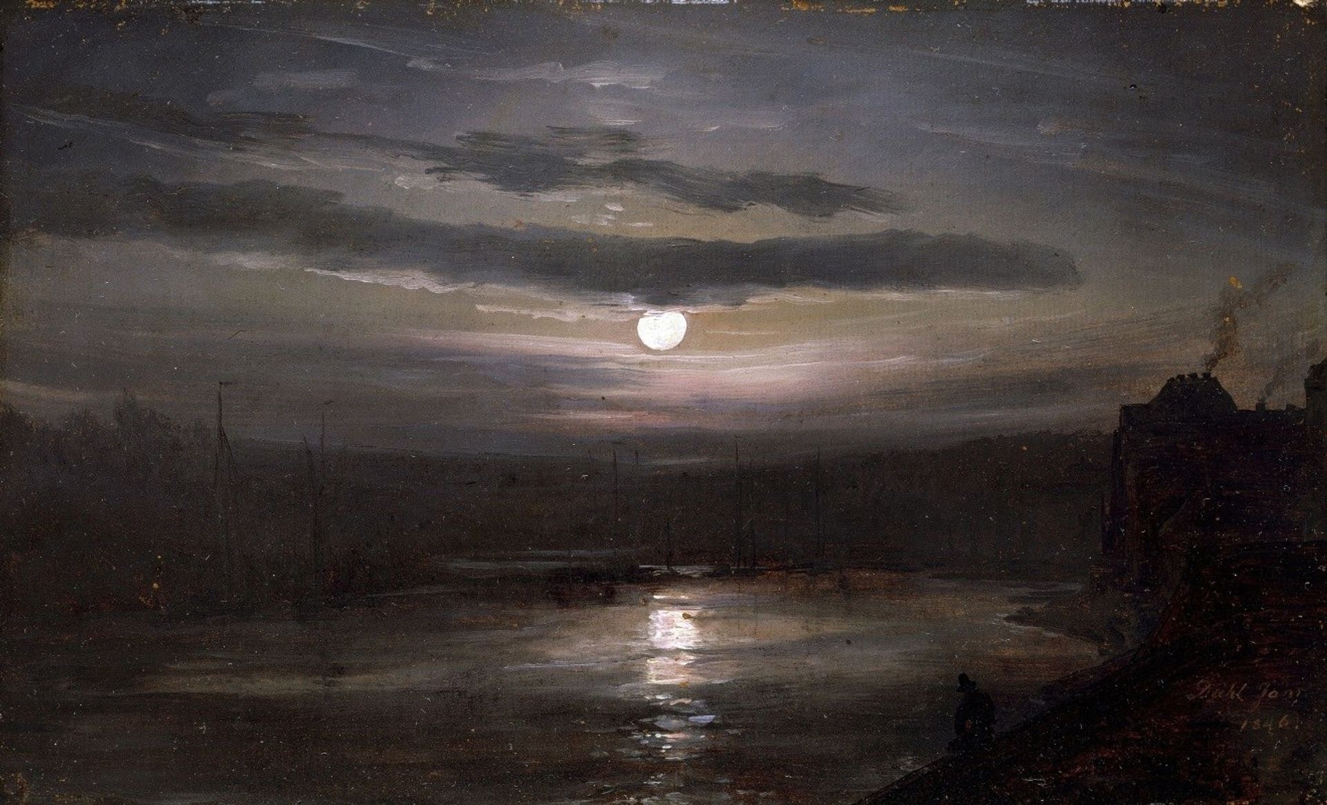 The Elbe in Moonlight by Johan Christian Dahl