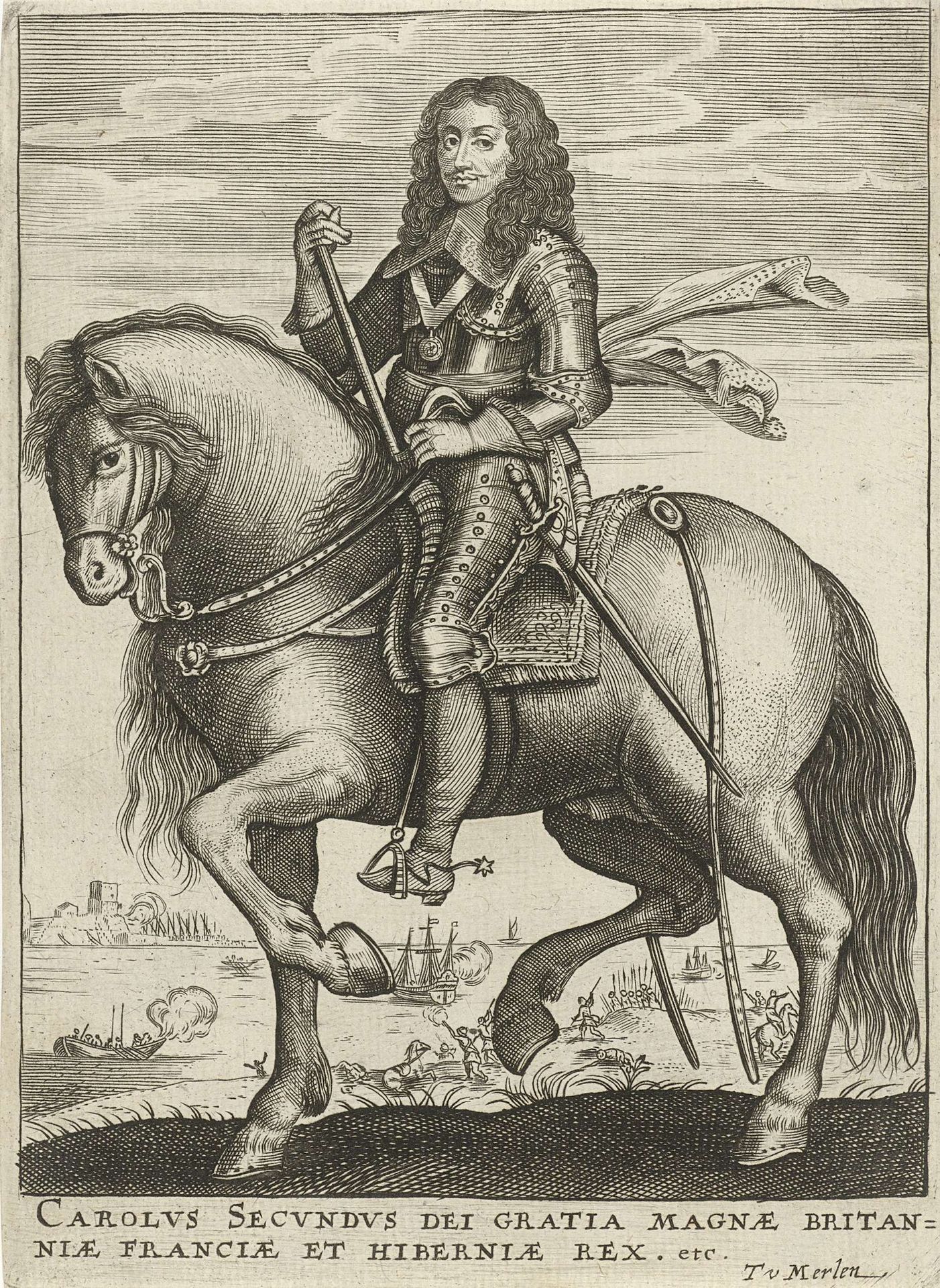 Portret van Karel II, koning van Engeland by Theodor van (II) Merlen