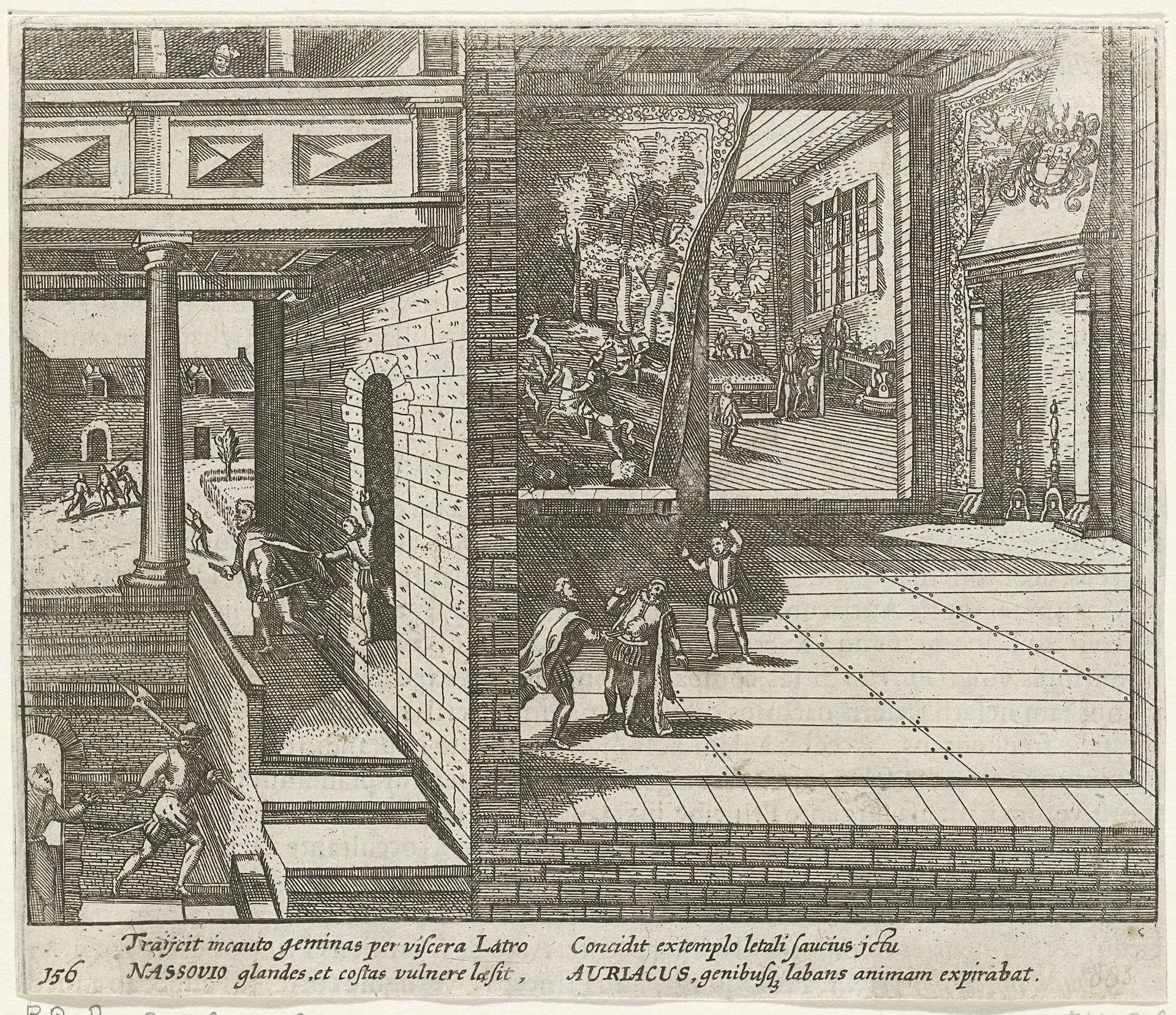 De moord op Willem van Oranje, 1584 by Anonymous