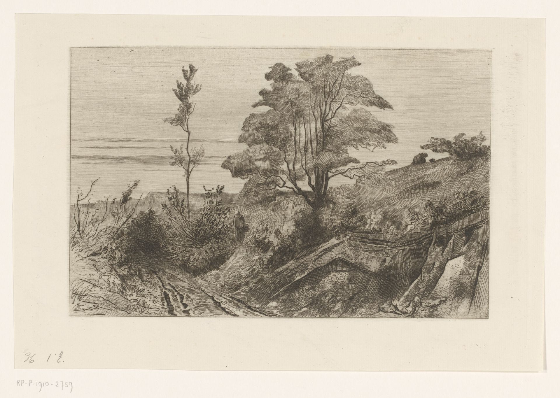 Landweg bij Warnant by Carel Nicolaas Storm van 's-Gravesande