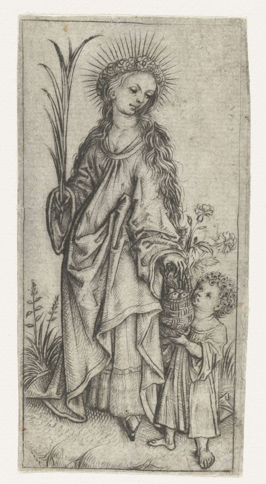 Heilige Dorothea by Meester van het Amsterdamse Kabinet